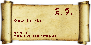 Rusz Frida névjegykártya